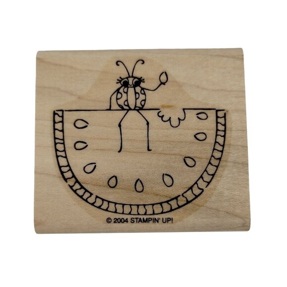 Stampin up Ladybug Picnic 5 Piece Mounted Rubber Stamp Set 2004 Summer - Picture 6 of 13